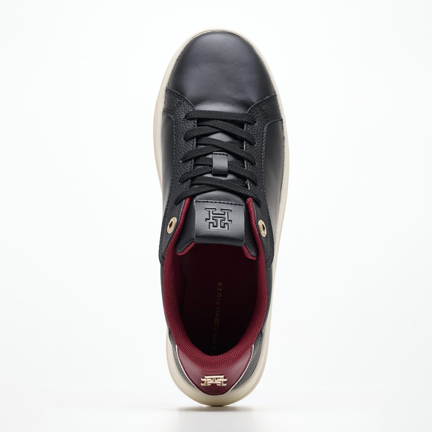 Women Casual Shoes Platform.Sneaker Black Leather Tommy Hilfiger Women Casual Shoes Platform.Sneaker Black Leather Tommy Hilfiger