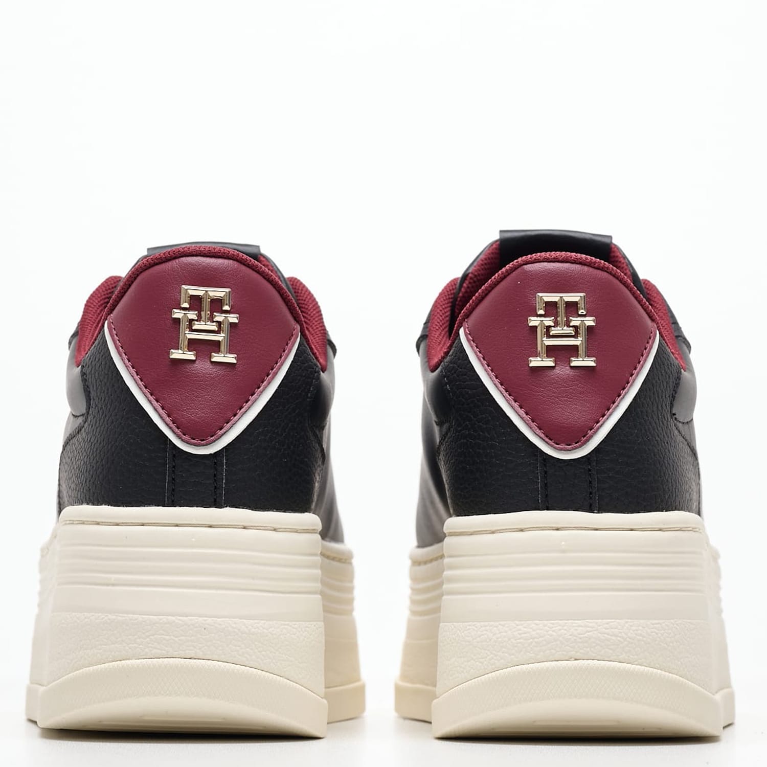 Women Casual Shoes Platform.Sneaker Black Leather Tommy Hilfiger Women Casual Shoes Platform.Sneaker Black Leather Tommy Hilfiger