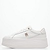 Γυναικεία Παπούτσια Casual Platform.Snkr Άσπρο Δέρμα Tommy Hilfiger