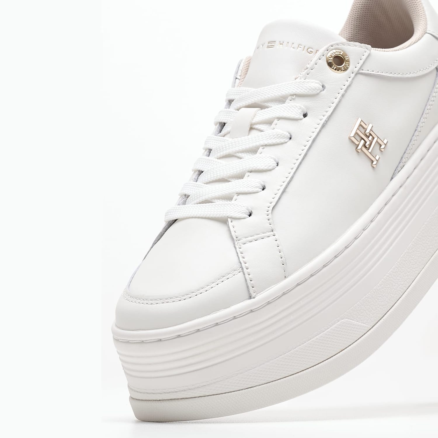Γυναικεία Παπούτσια Casual Platform.Snkr Άσπρο Δέρμα Tommy Hilfiger