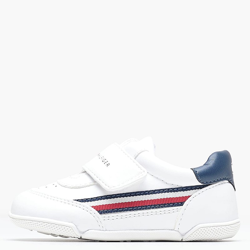 Παιδικά Παπούτσια Casual Stripes.Low Άσπρο ECOleather Tommy Hilfiger