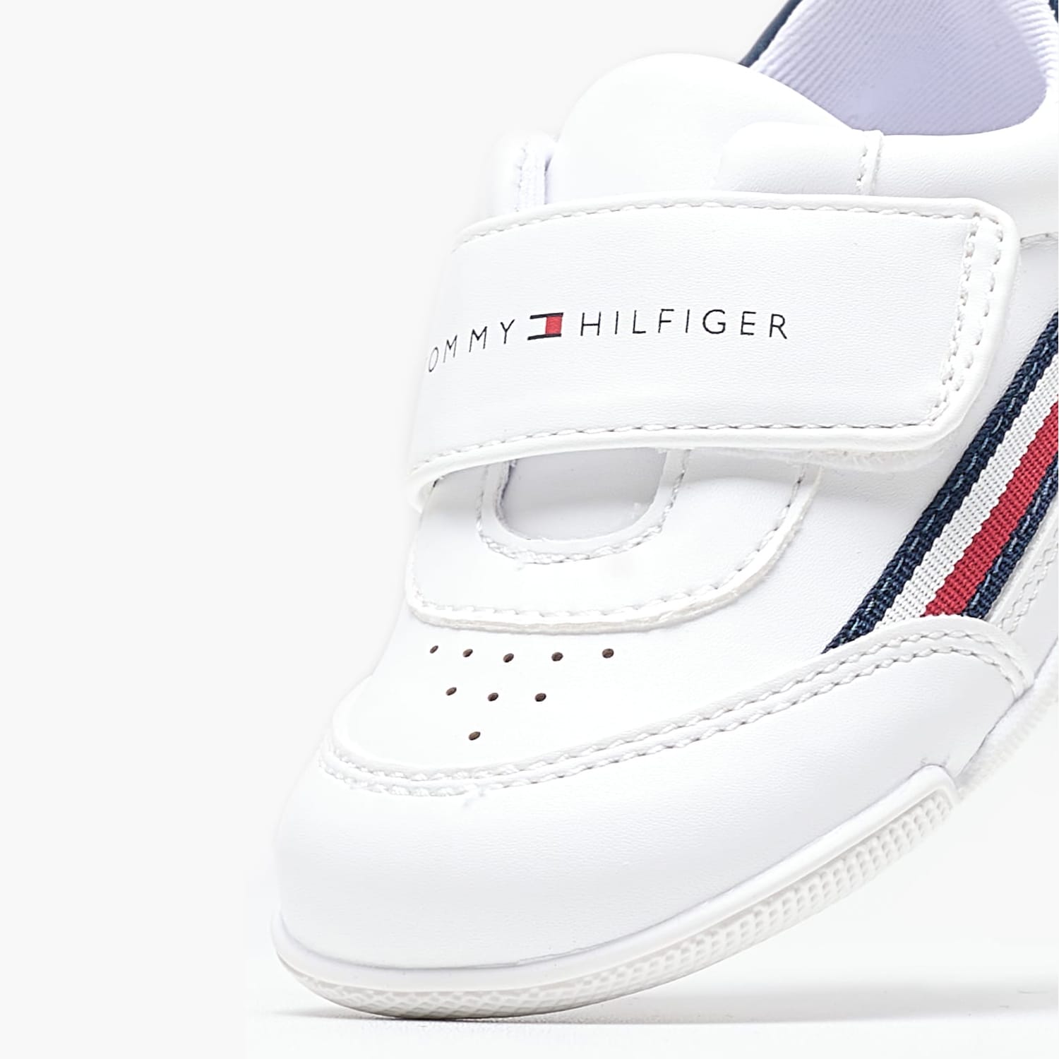 Παιδικά Παπούτσια Casual Stripes.Low Άσπρο ECOleather Tommy Hilfiger