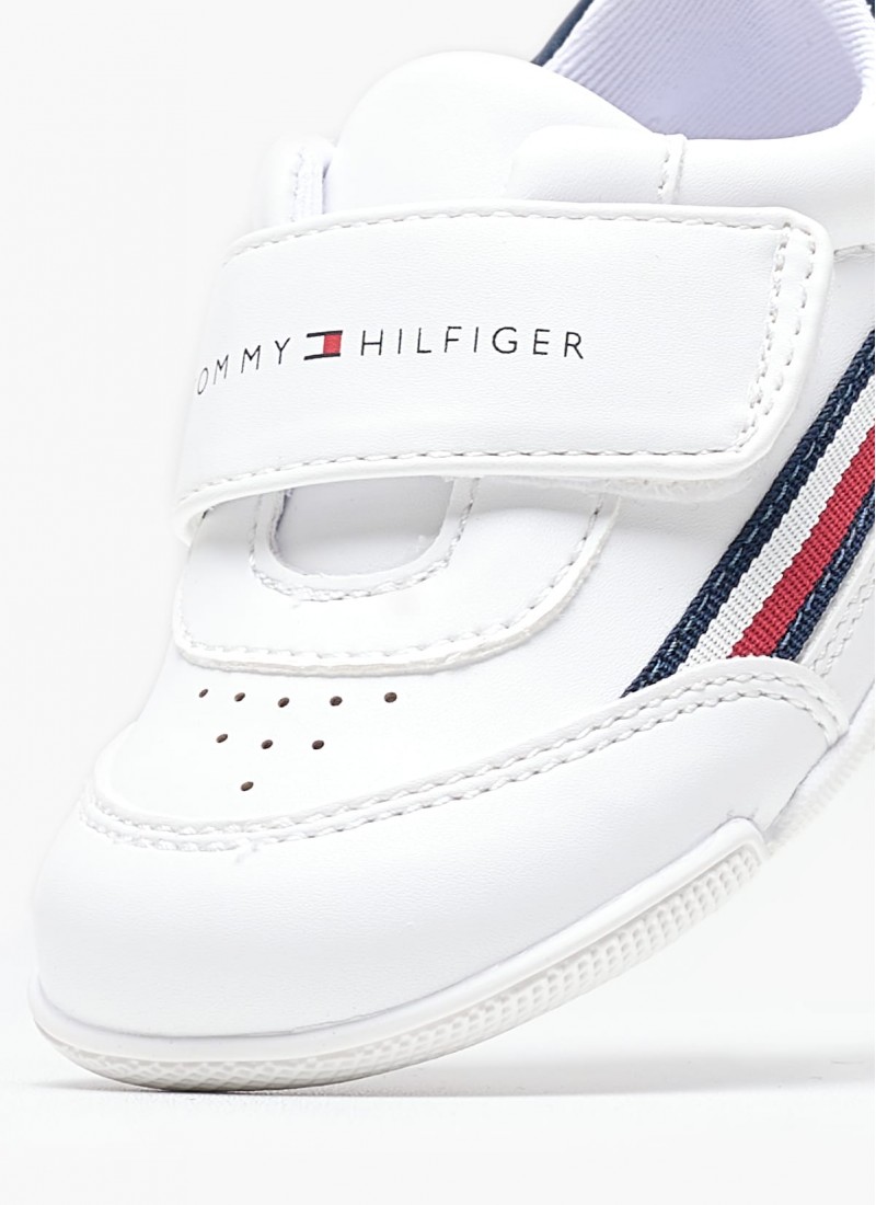 Kids Casual Shoes from the Tommy Hilfiger brand Stripes.Low White ECOleather mortoglou.gr eshop