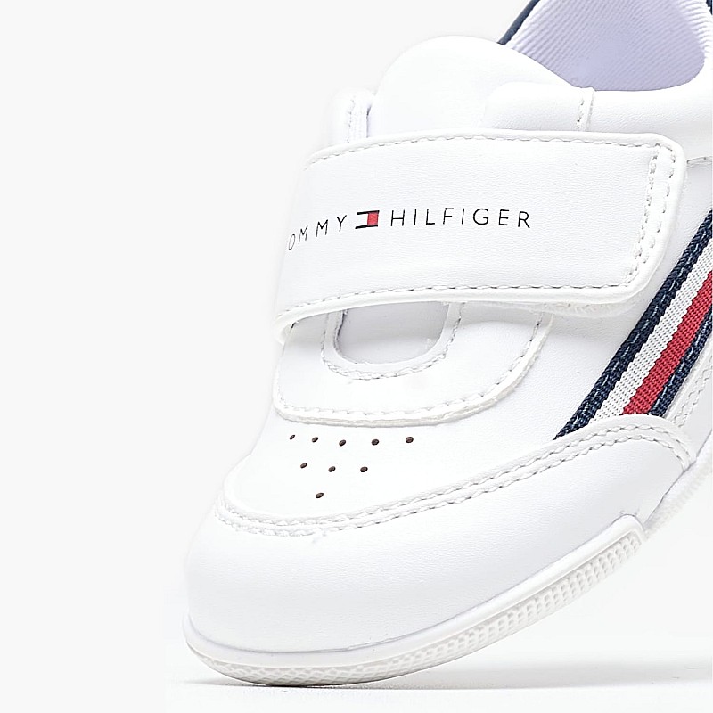 Παιδικά Παπούτσια Casual Stripes.Low Άσπρο ECOleather Tommy Hilfiger