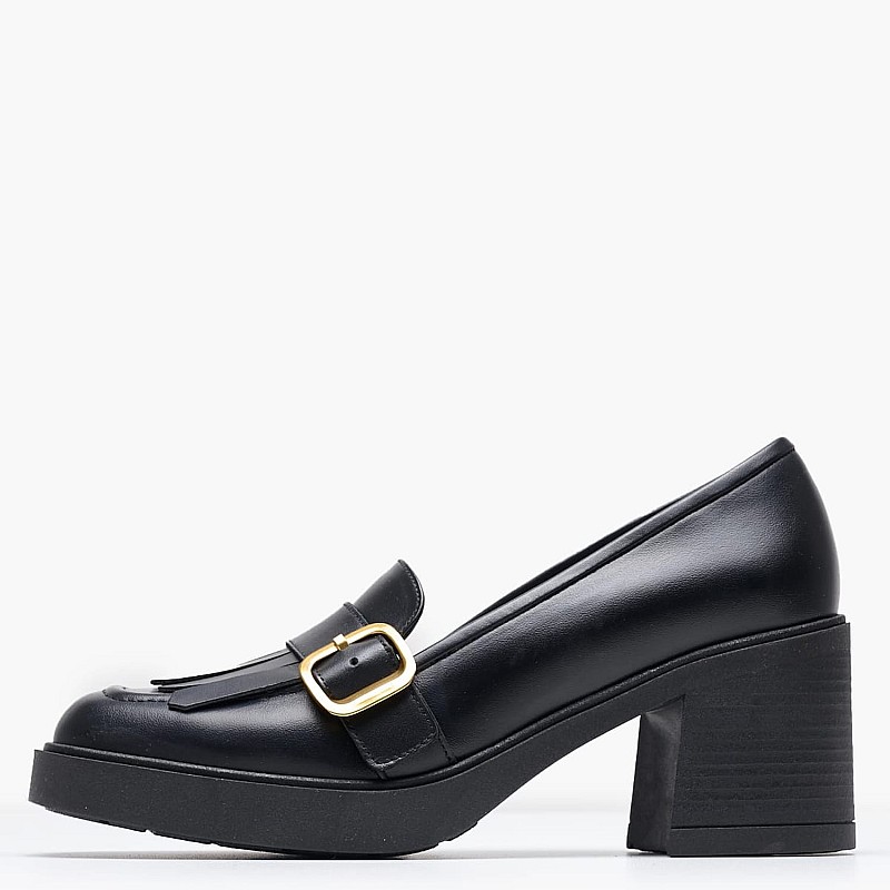 Women Moccasins 2445.53006 Black Leather Mortoglou