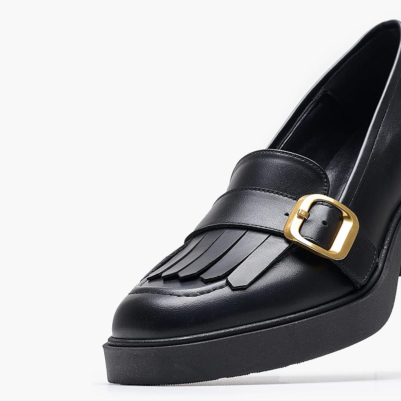 Women Moccasins 2445.53006 Black Leather Mortoglou