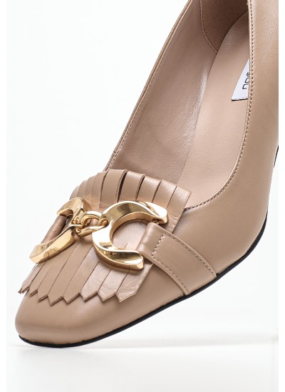 Γυναικεία Flats 27112 Μπεζ Δέρμα Tamaris