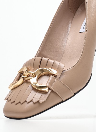 Γυναικείες Γόβες & Peeptoes Ψηλές 2342.5001 Μωβ Δέρμα Mortoglou