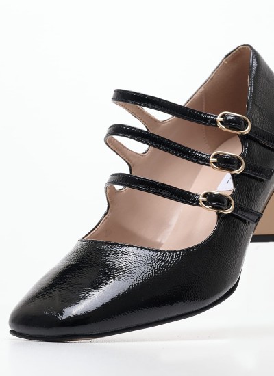 Γυναικείες Γόβες & Peeptoes Ψηλές 2342.5001 Μωβ Δέρμα Mortoglou