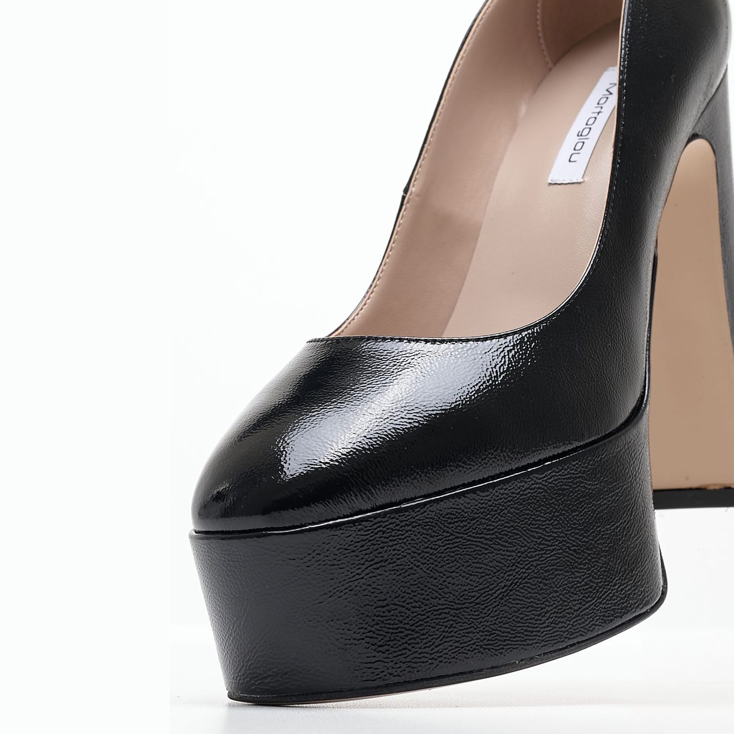 Γυναικείες Γόβες & Peeptoes Ψηλές 2451.83301 Μαύρο Δέρμα Λουστρίνι Mortoglou