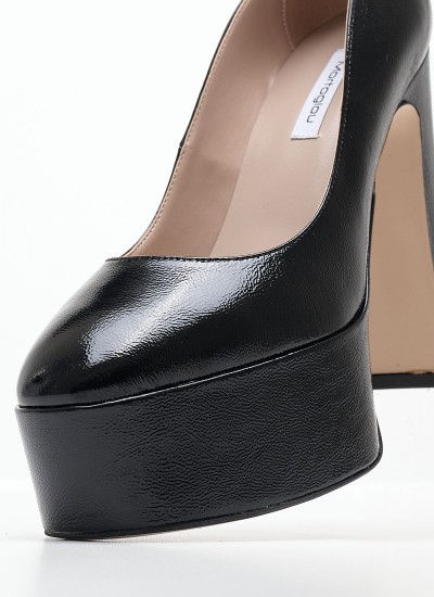 Γυναικείες Γόβες & Peeptoes Ψηλές 2342.5001 Μωβ Δέρμα Mortoglou