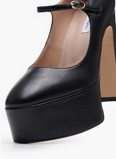 Γυναικείες Γόβες & Peeptoes Ψηλές 2342.5001 Μωβ Δέρμα Mortoglou