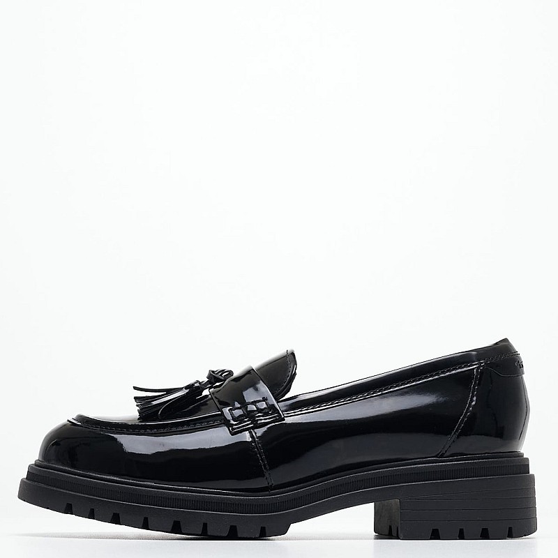 Women Moccasins 24324 Black ECOleather Tamaris
