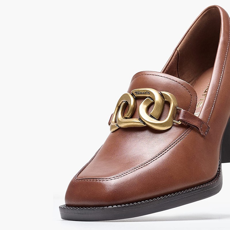 Women Moccasins 24413 Brown Leather Tamaris