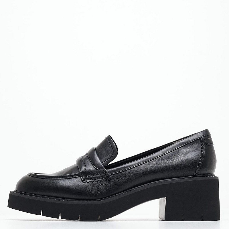 Women Moccasins 24727 Black Leather Tamaris