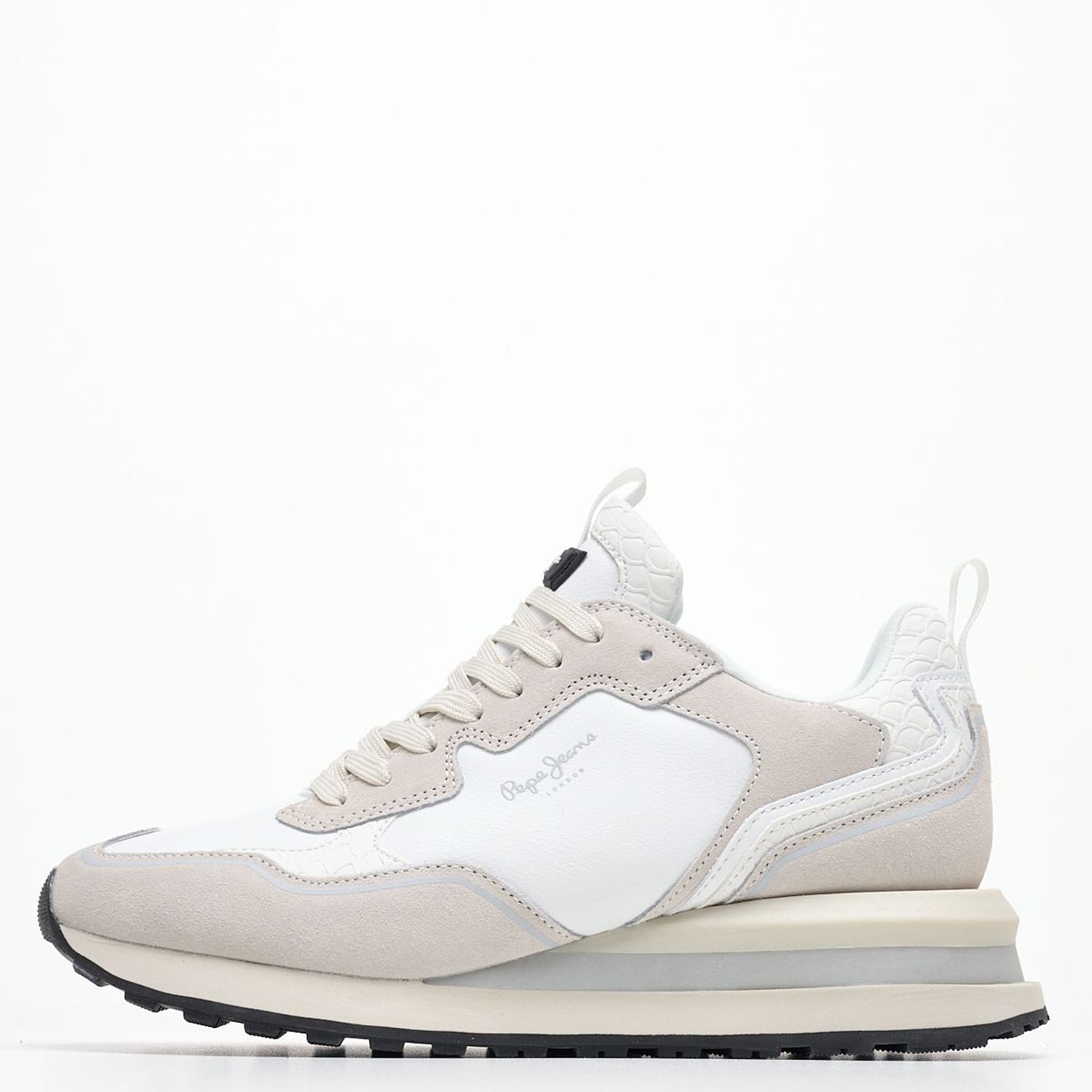 Women Casual Shoes Blur.Supra White Leather Pepe Jeans