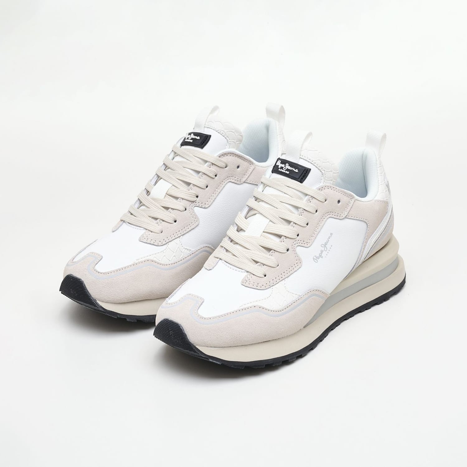 Women Casual Shoes Blur.Supra White Leather Pepe Jeans
