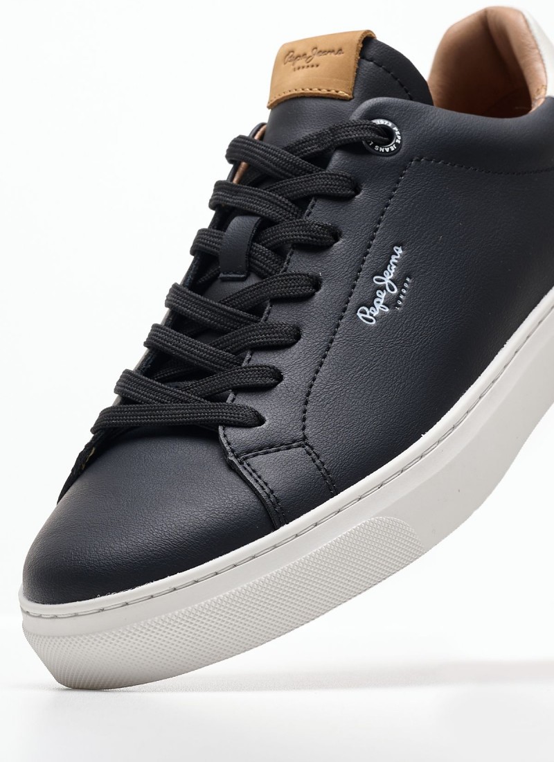Men Casual Shoes from the Pepe Jeans brand Camden.Club Black Leather |  mortoglou.gr | eshop.