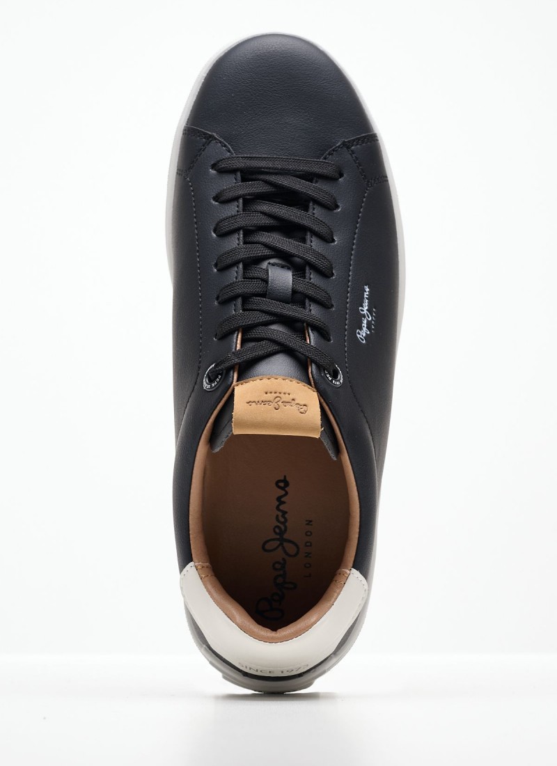 Men Casual Shoes from the Pepe Jeans brand Camden.Club Black Leather |  mortoglou.gr | eshop.