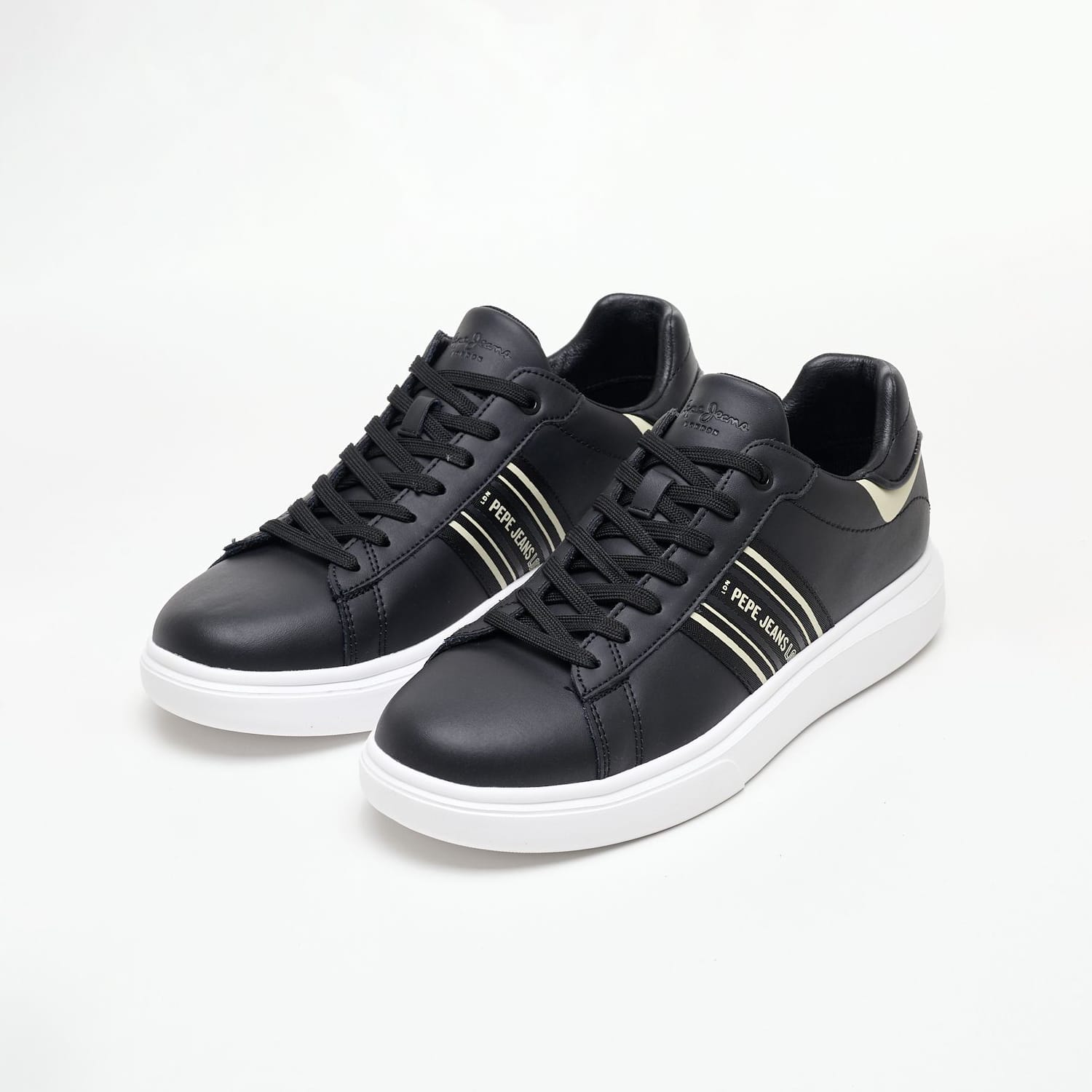 Men Casual Shoes Eaton.Street Black ECOleather Pepe Jeans Men Casual Shoes Eaton.Street Black ECOleather Pepe Jeans