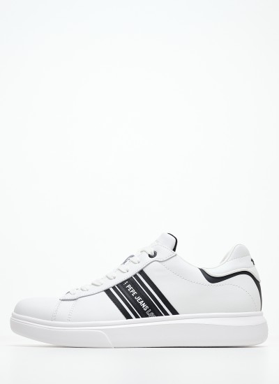 Ανδρικά Παπούτσια Casual Eaton.Street Άσπρο ECOleather Pepe Jeans