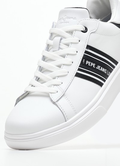 Ανδρικά Παπούτσια Casual Eaton.Street Άσπρο ECOleather Pepe Jeans