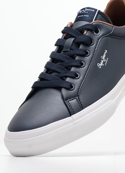 Ανδρικά Παπούτσια Casual Kenton.Court Μπλε ECOleather Pepe Jeans
