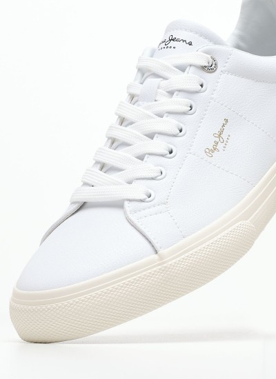 Ανδρικά Παπούτσια Casual Kenton.Rise Άσπρο ECOleather Pepe Jeans