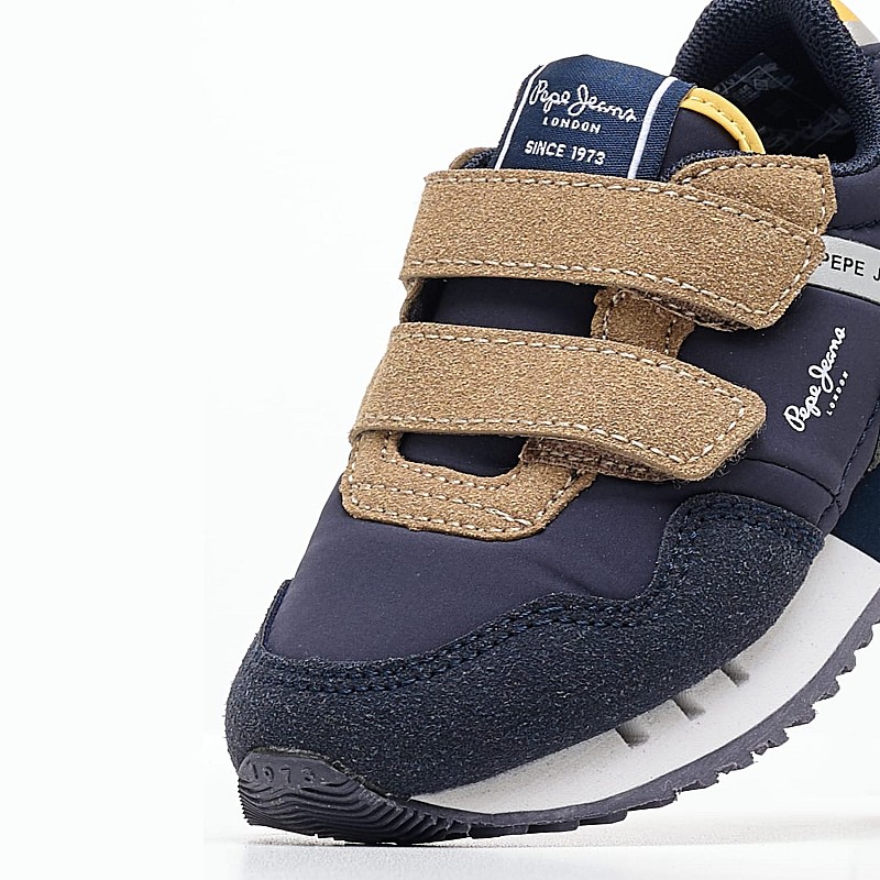 Kids Casual Shoes London.Class Blue ECOsuede Pepe Jeans