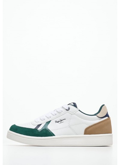 Ανδρικά Παπούτσια Casual Retro.Basket Άσπρο Δέρμα Tommy Hilfiger