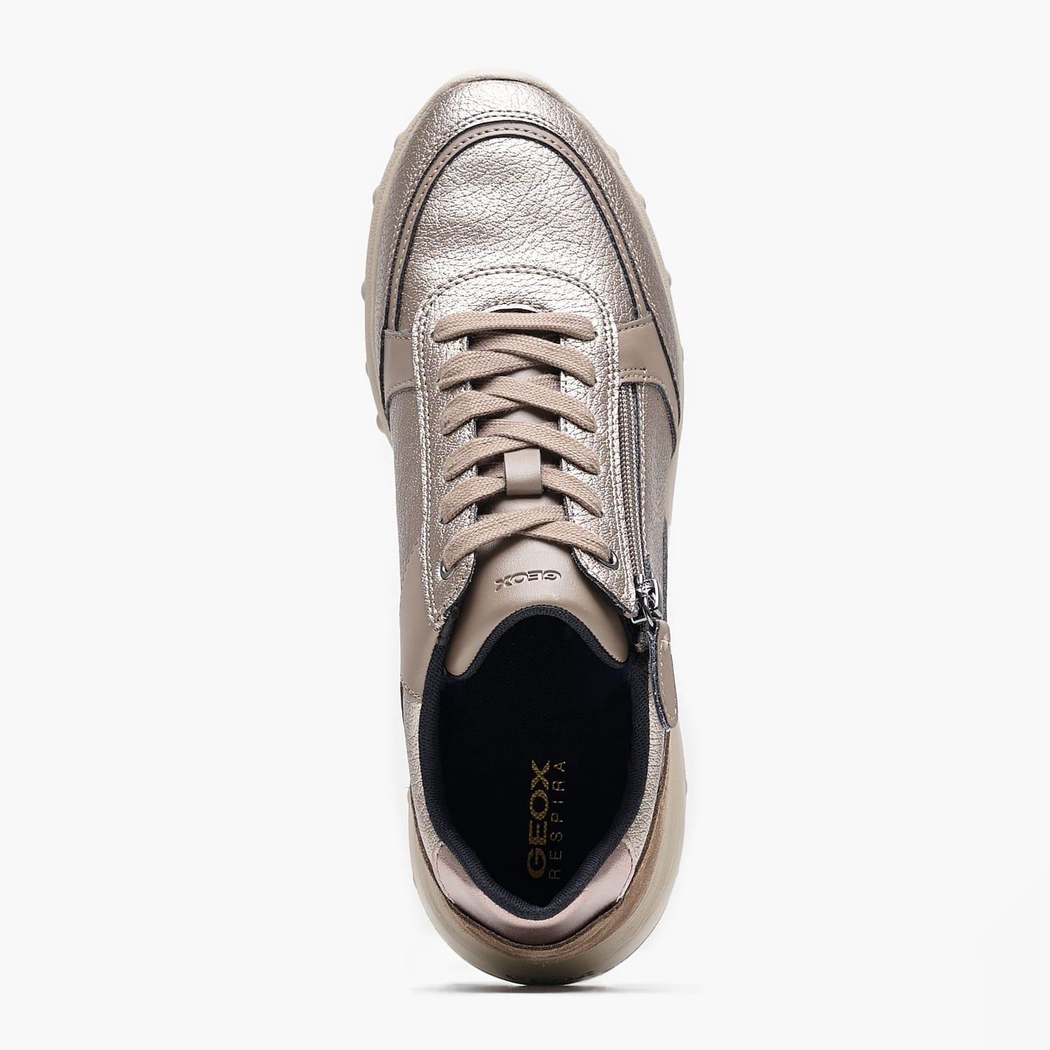 Women Casual Shoes Alleniee.Tum Platinum Leather Geox