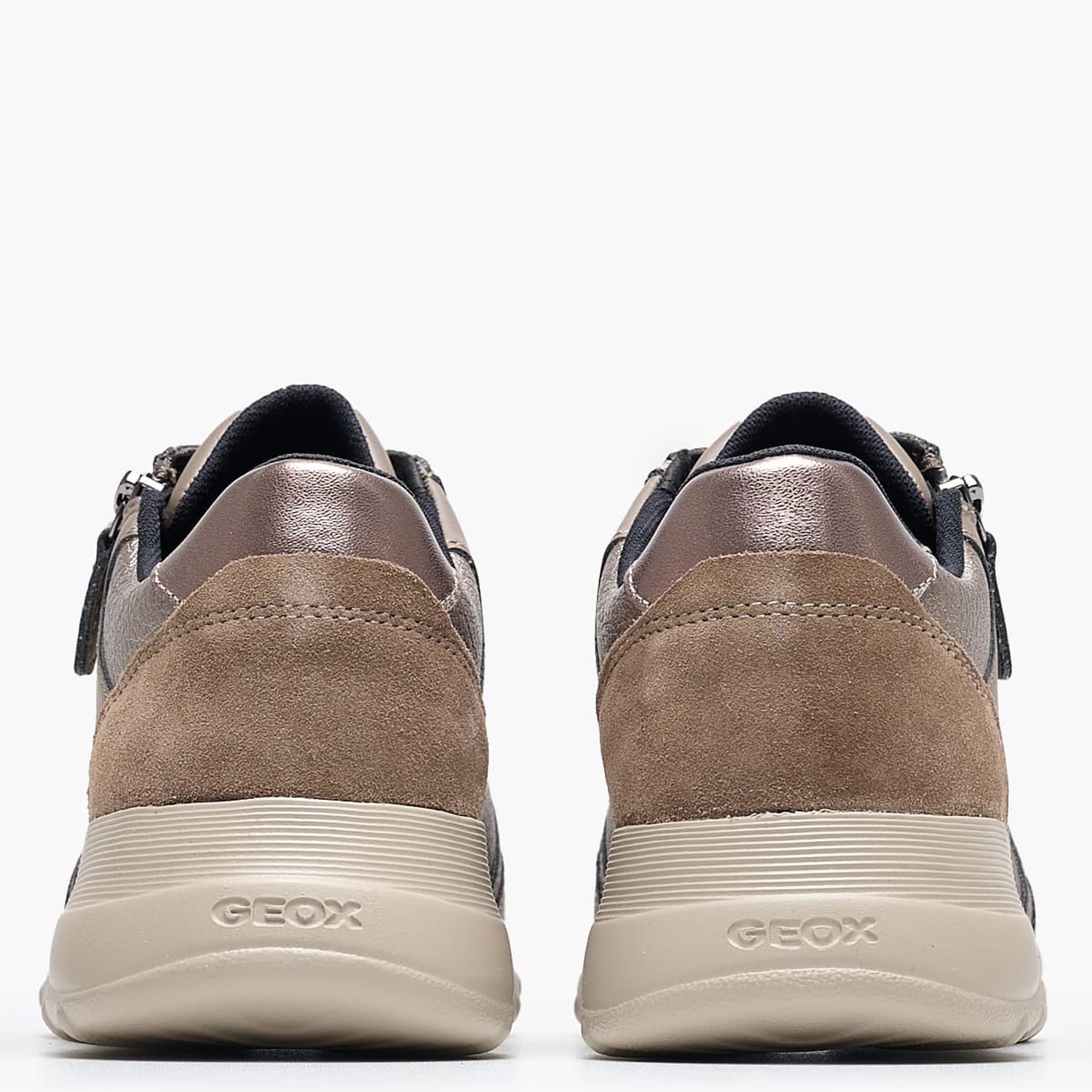 Women Casual Shoes Alleniee.Tum Platinum Leather Geox