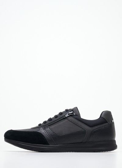 Ανδρικά Παπούτσια Casual Avery.A2 Μαύρο Δέρμα Geox