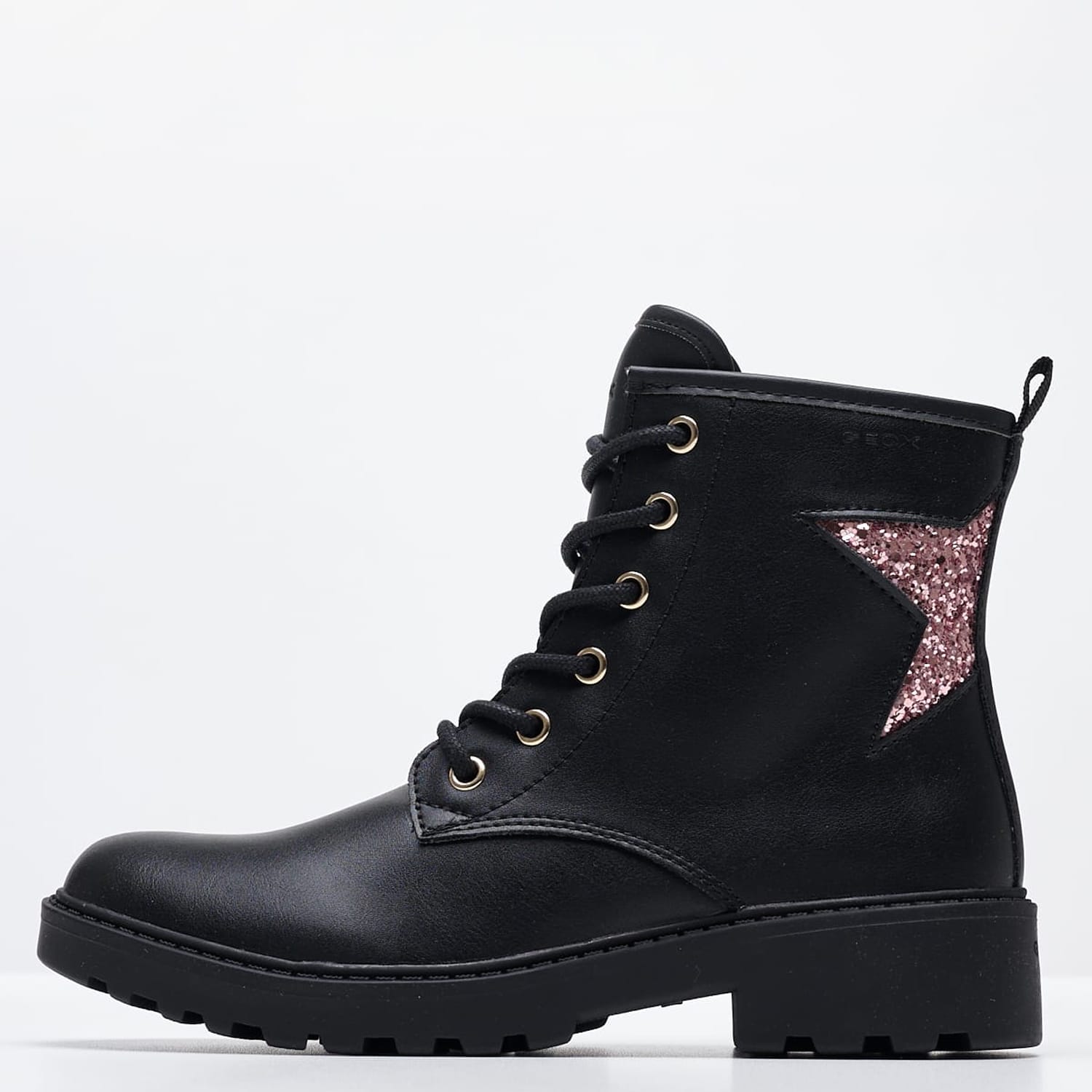Παιδικά Μποτάκια Casey.Pn Μαύρο ECOleather Geox