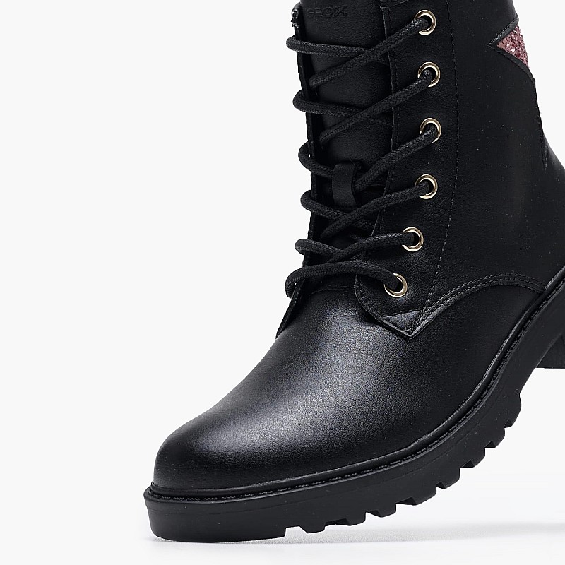 Kids Boots Casey.Pn Black ECOleather Geox