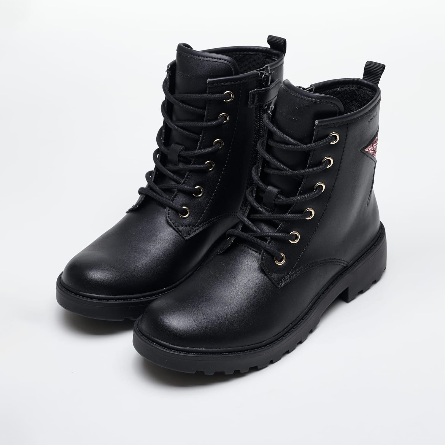 Παιδικά Μποτάκια Casey.Pn Μαύρο ECOleather Geox