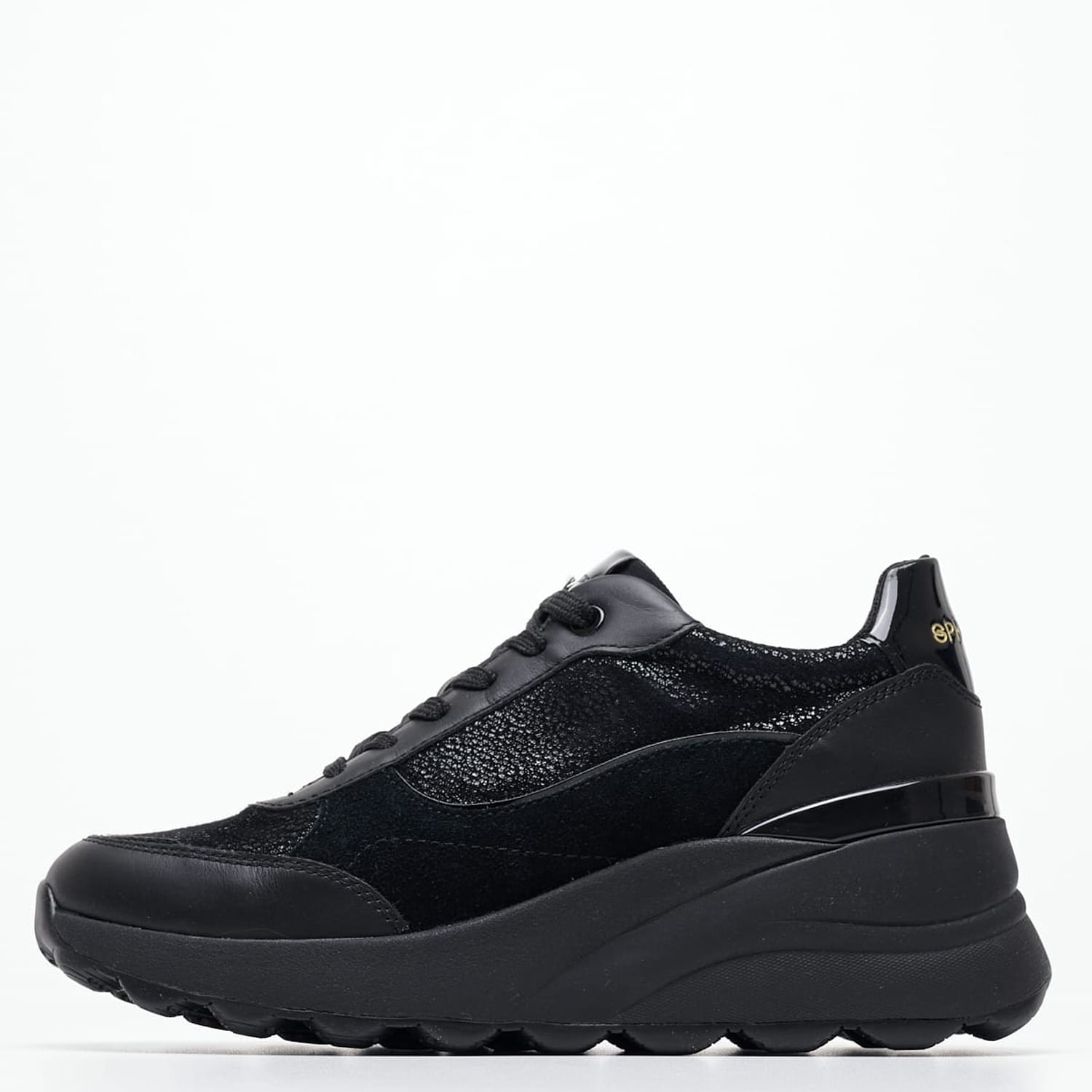 Γυναικεία Παπούτσια Casual D.Spherica.Ec13 Μαύρο Δέρμα Καστόρι Geox