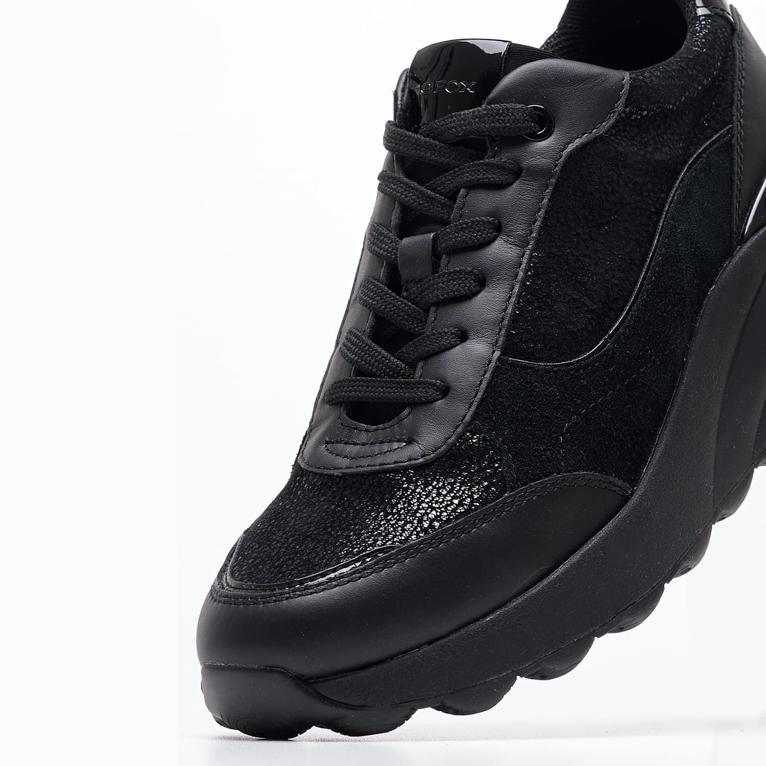 Γυναικεία Παπούτσια Casual D.Spherica.Ec13 Μαύρο Δέρμα Καστόρι Geox