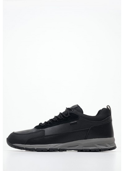 Ανδρικά Παπούτσια Δετά U7062 Μαύρο Δέρμα Boss shoes