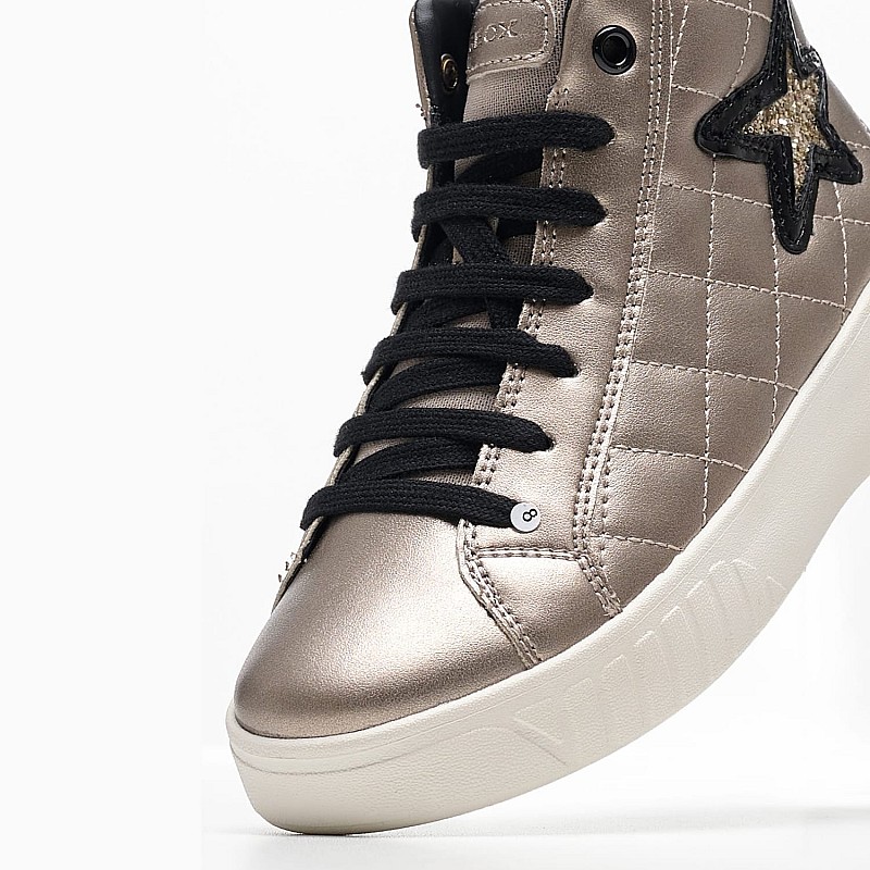 Παιδικά Μποτάκια Mikiroshi.Grl Πλατίνα ECOleather Geox