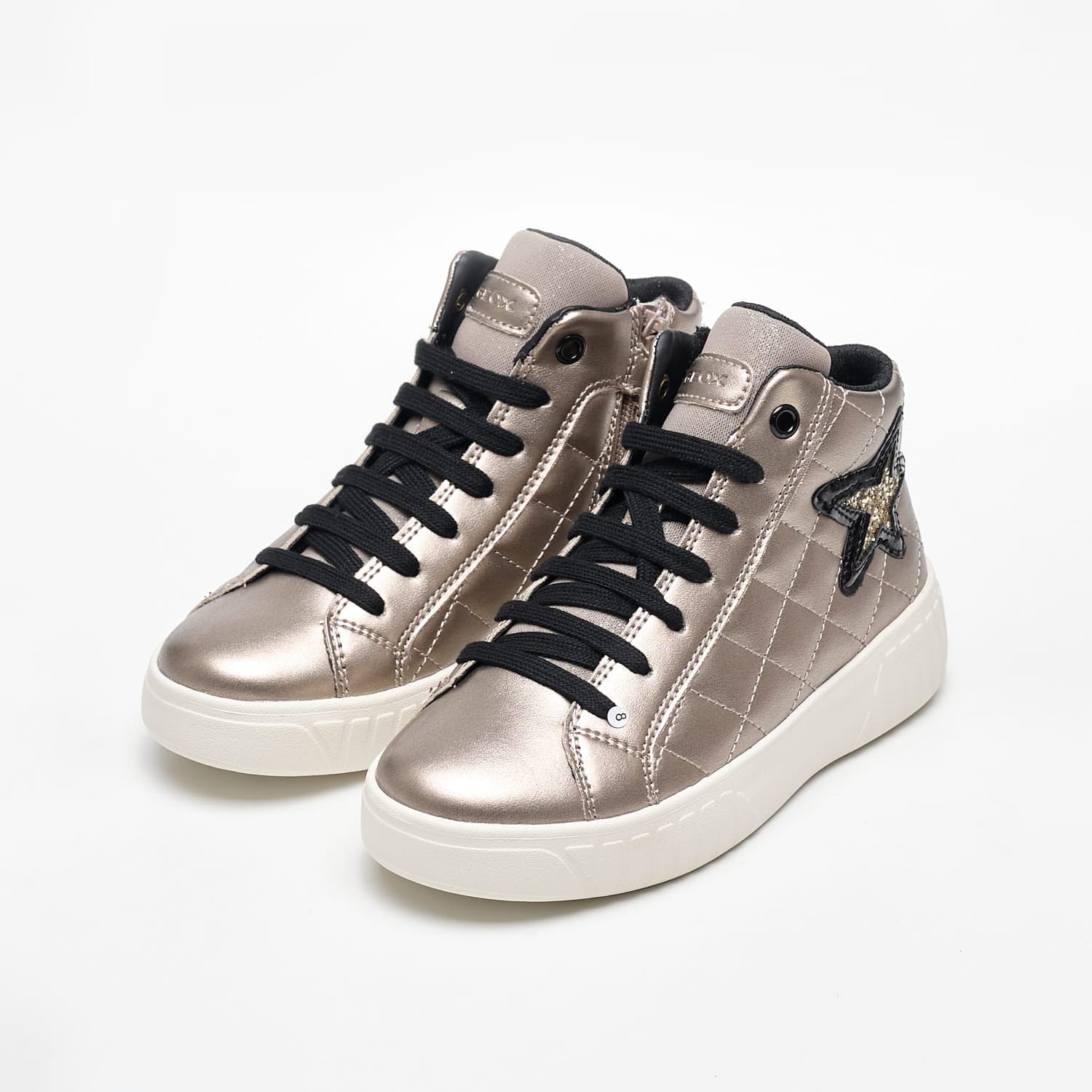 Παιδικά Μποτάκια Mikiroshi.Grl Πλατίνα ECOleather Geox Παιδικά Μποτάκια Mikiroshi.Grl Πλατίνα ECOleather Geox
