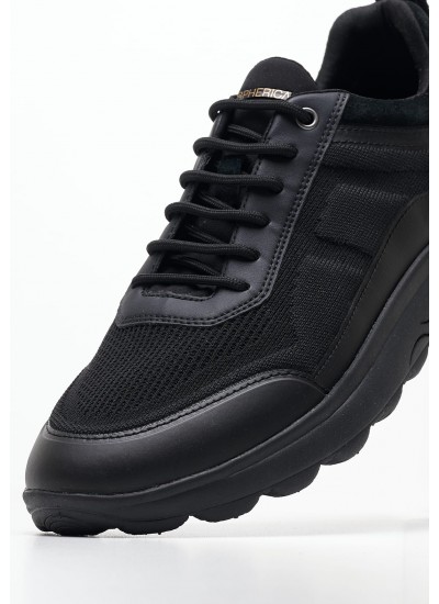 Ανδρικά Παπούτσια Δετά U6741 Μαύρο Δέρμα Boss shoes