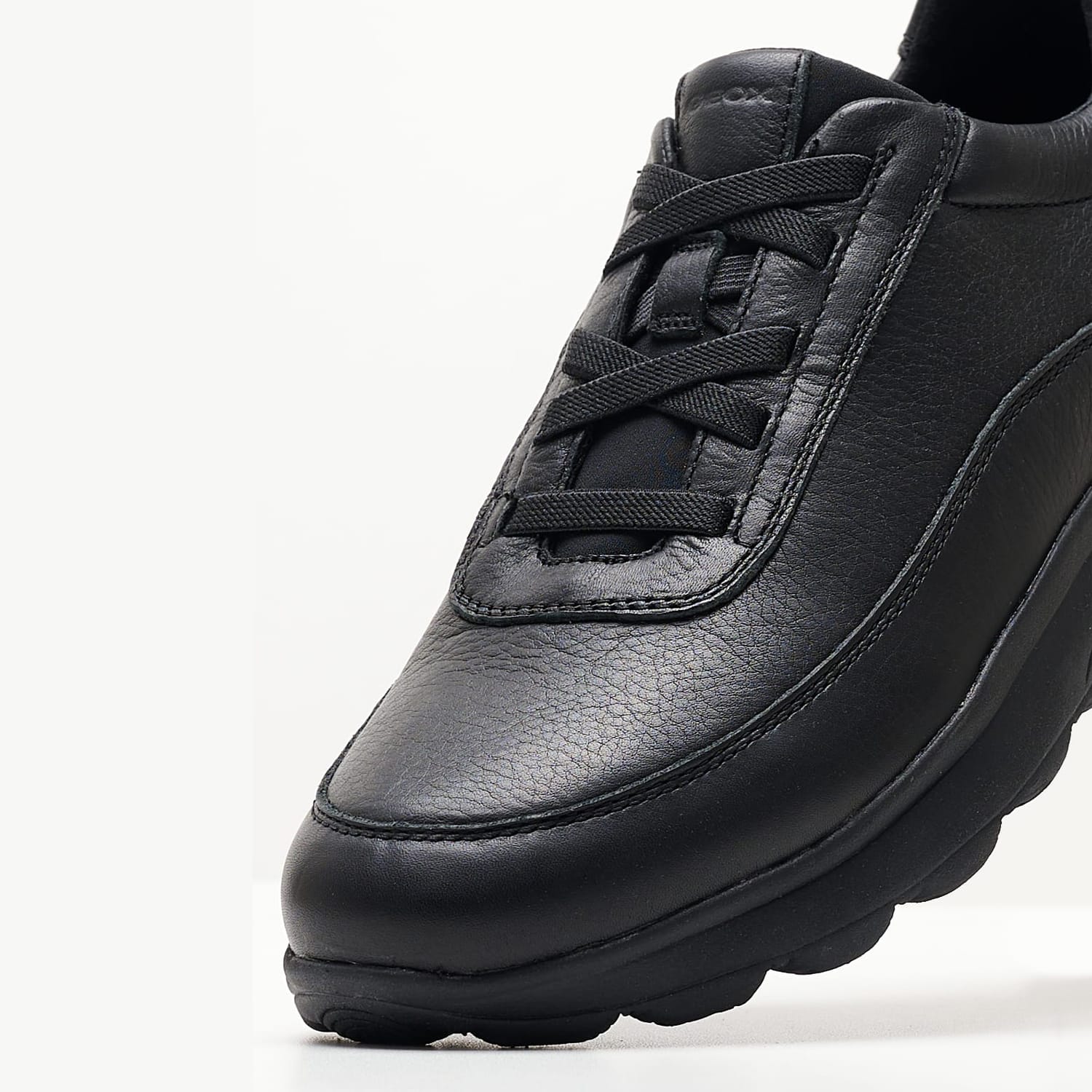 Ανδρικά Παπούτσια Casual Spherica.Tumbled Μαύρο Δέρμα Geox