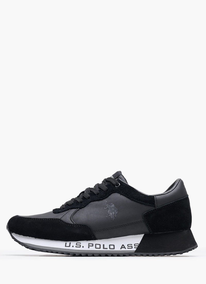 Men Casual Shoes from the U.S. Polo Assn. brand Cleef006A Black ECOleather mortoglou.gr eshop