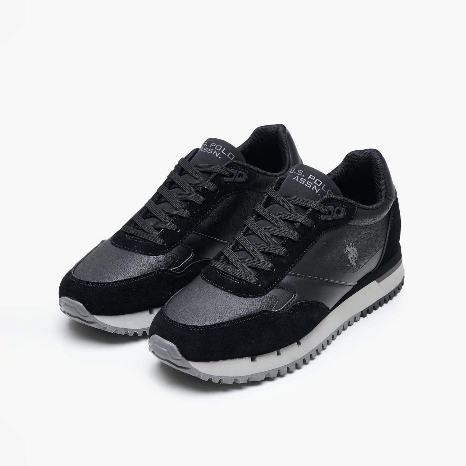 Ανδρικά Παπούτσια Casual Justin001A Μαύρο ECOleather U.S. Polo Assn. Casual - Sneakers U.S. Polo Assn. Justin001A-Black