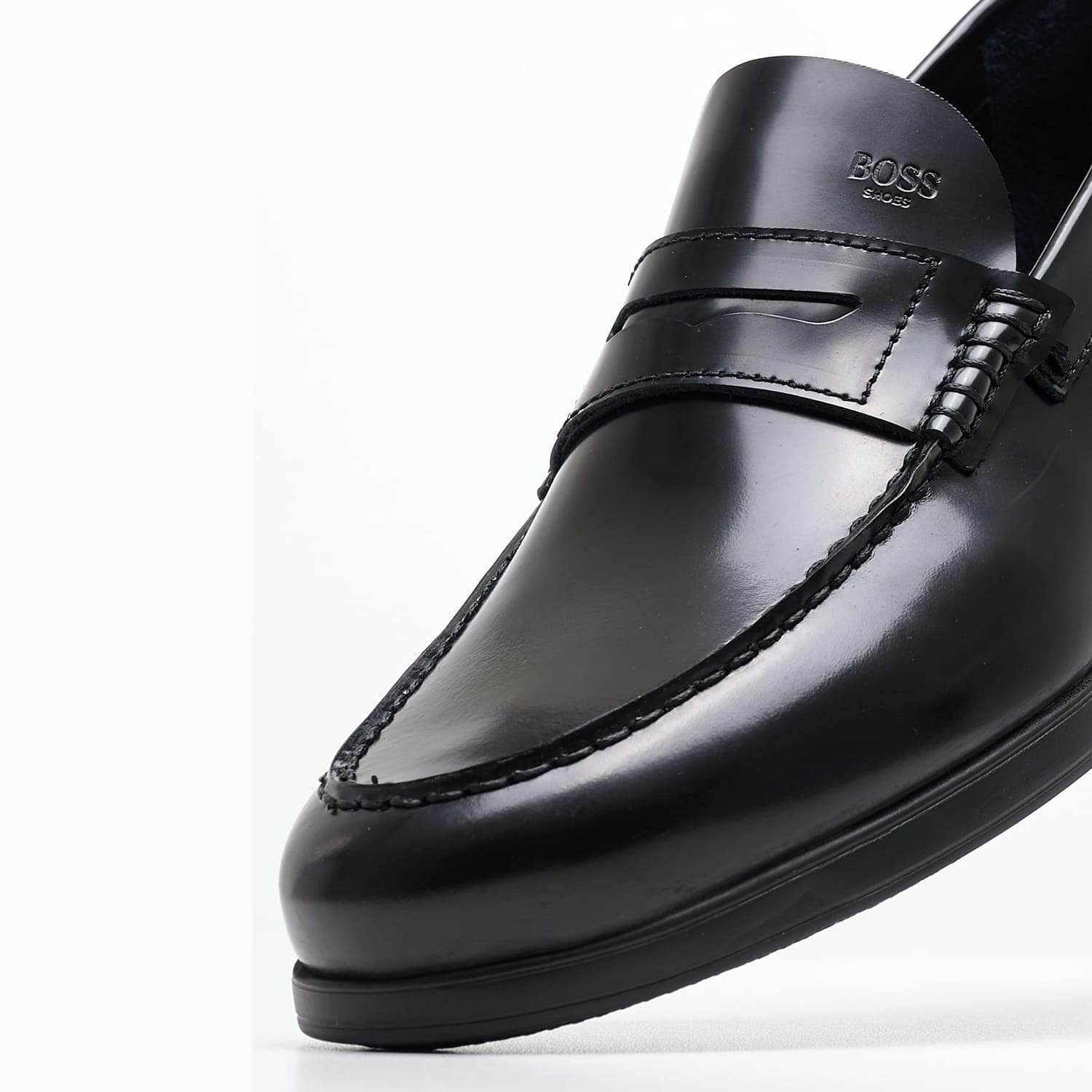 Ανδρικά Μοκασίνια B6487 Μαύρο Δέρμα Boss shoes