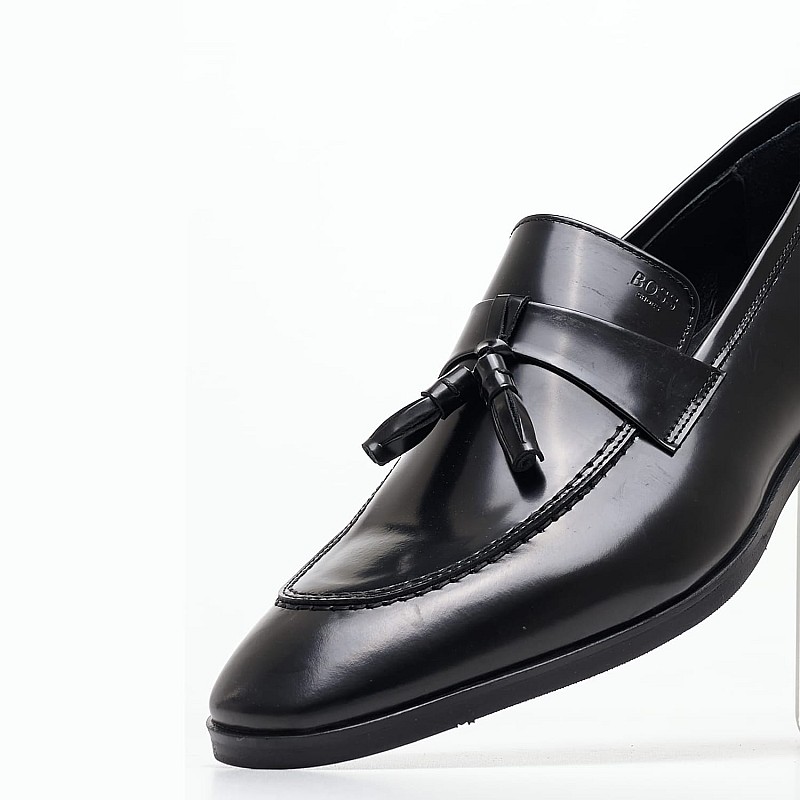 Ανδρικά Μοκασίνια A7517 Μαύρο Δέρμα Boss shoes