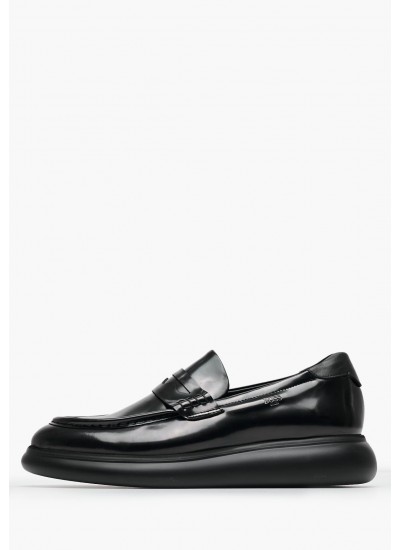 Ανδρικά Μοκασίνια V7160 Μαύρο Δέρμα Boss shoes