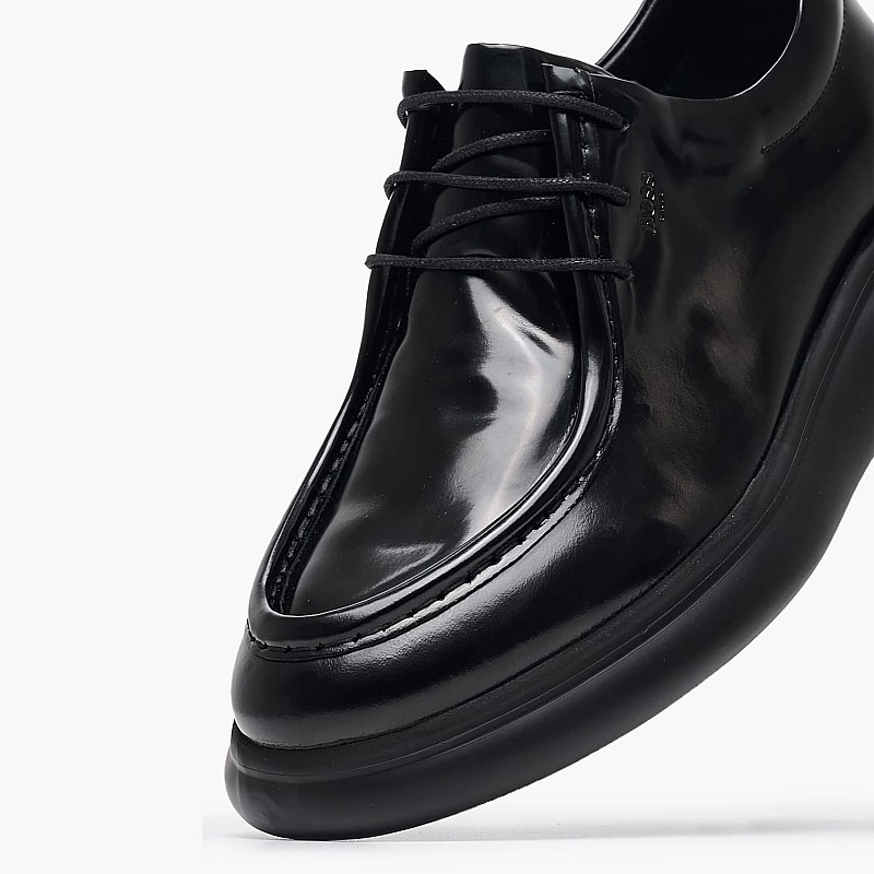 Ανδρικά Παπούτσια Δετά A7607 Μαύρο Δέρμα Boss shoes