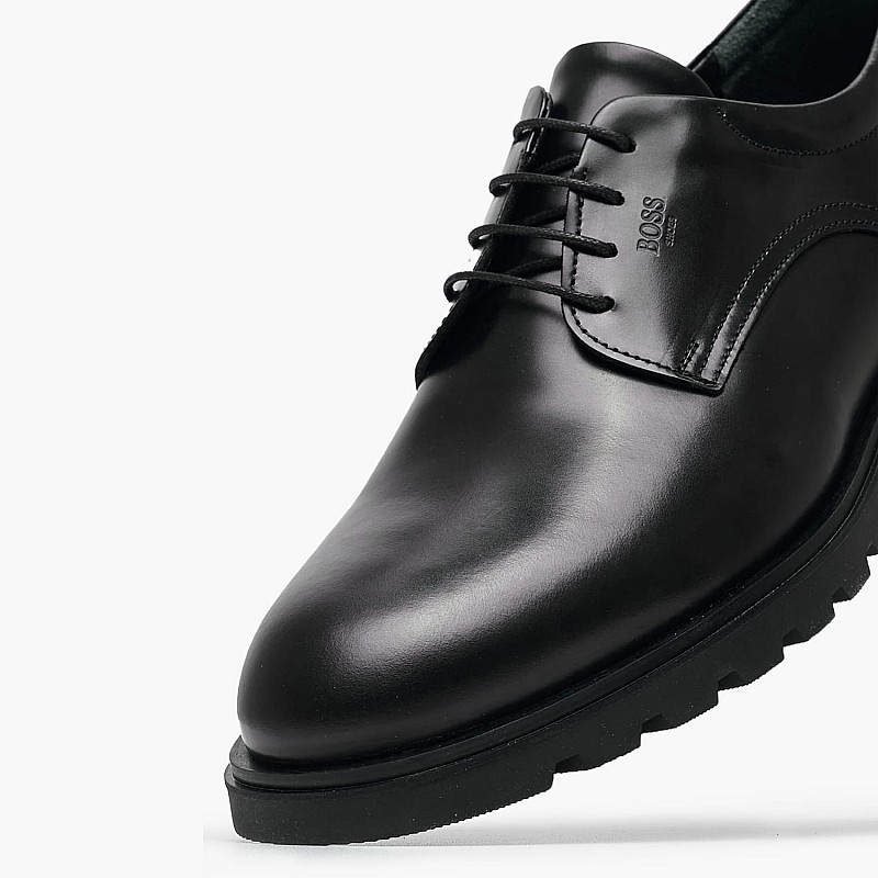 Ανδρικά Παπούτσια Δετά A7618 Μαύρο Δέρμα Boss shoes